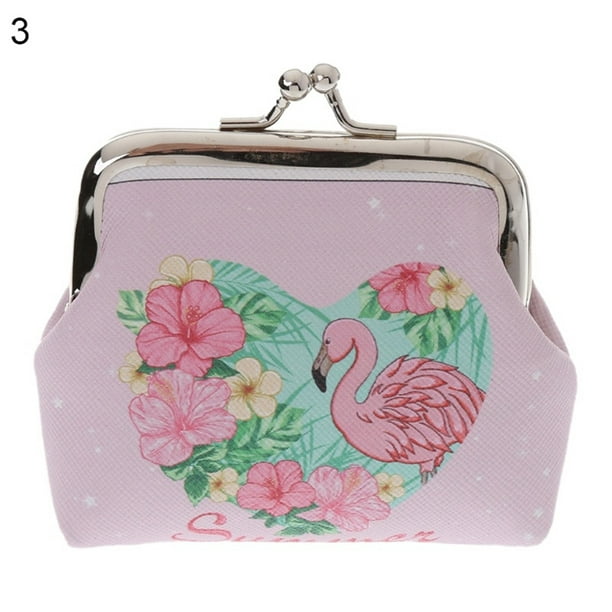 Flamingo bag Kiss lock coin purse